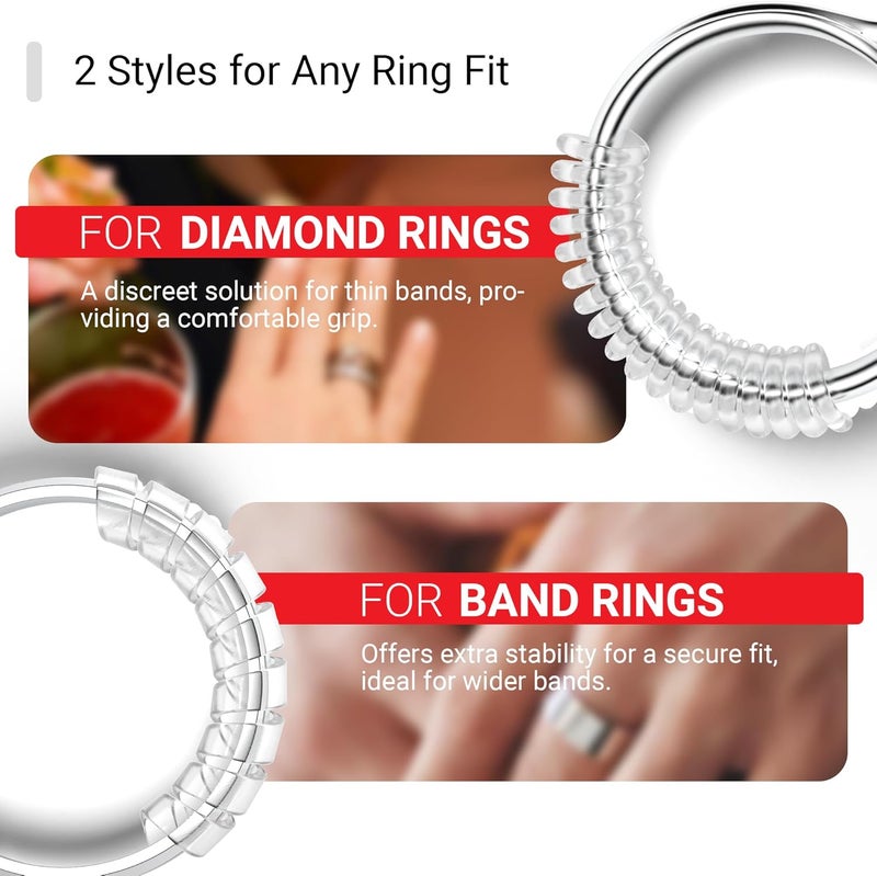 Omilly Ring Size Adjuster for Loose Rings, 8 Sizes Invisible Ring Guards and Spacers, Fits Ring Widths 1-10mm, Ring Resizer for Men's and Women's Jewelry - Image 5
